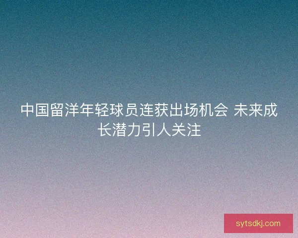中国留洋年轻球员连获出场机会 未来成长潜力引人关注